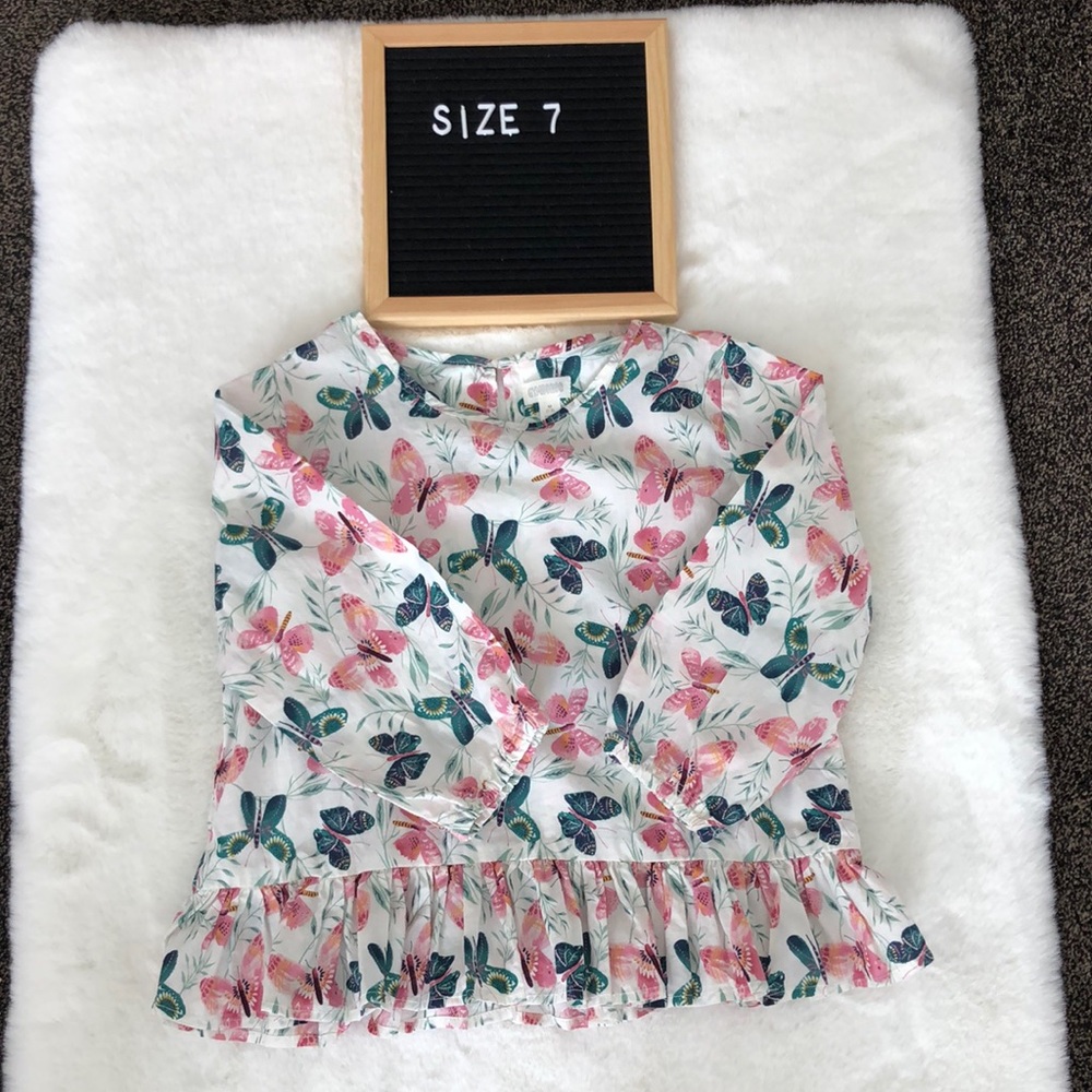 Gymboree girls cotton peplum blouse size medium